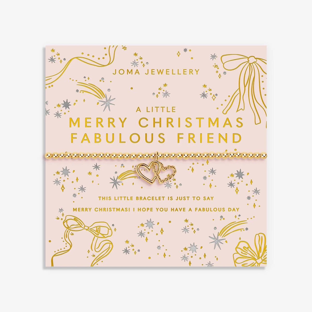 Joma Jewellery - A Little Merry Christmas Fabulous Friend - Gold Plated Bracelet