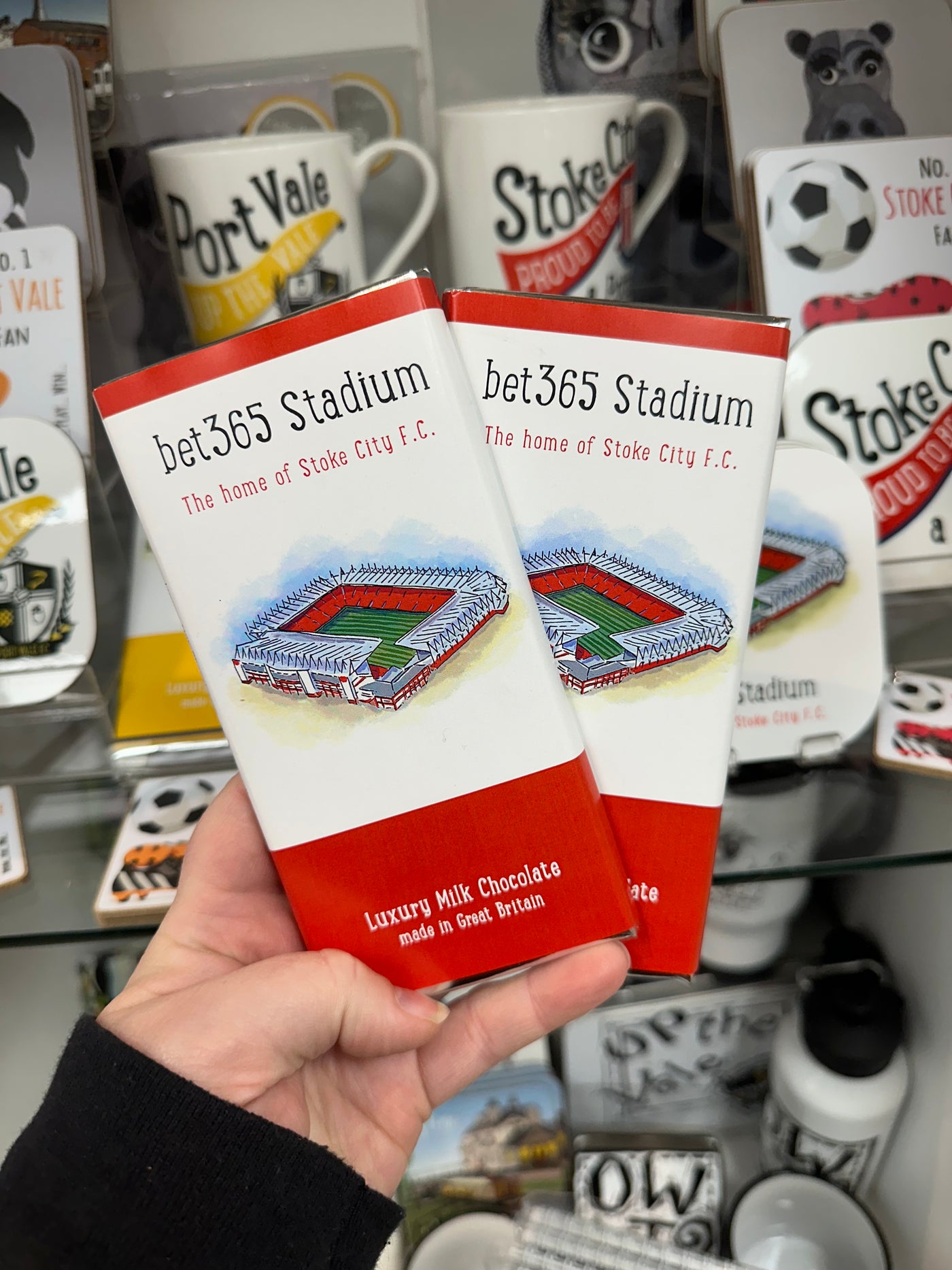 Stoke City Chocolate - Bet 365 Stadium - The Home of Stoke City F.C - Luxury Milk Chocolate Bar