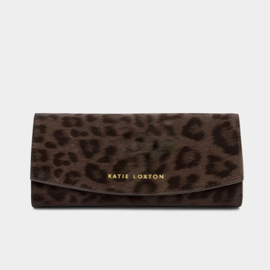 Katie Loxton - Jewellery &amp; Accessories Organiser Travel Case - Chocolate Leopard NEW