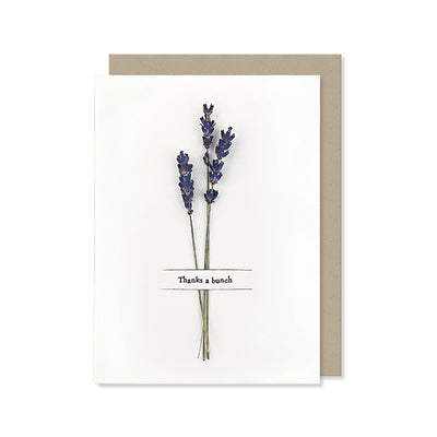 East of India Dried Flowers Card in Case -Thanks a Bunch