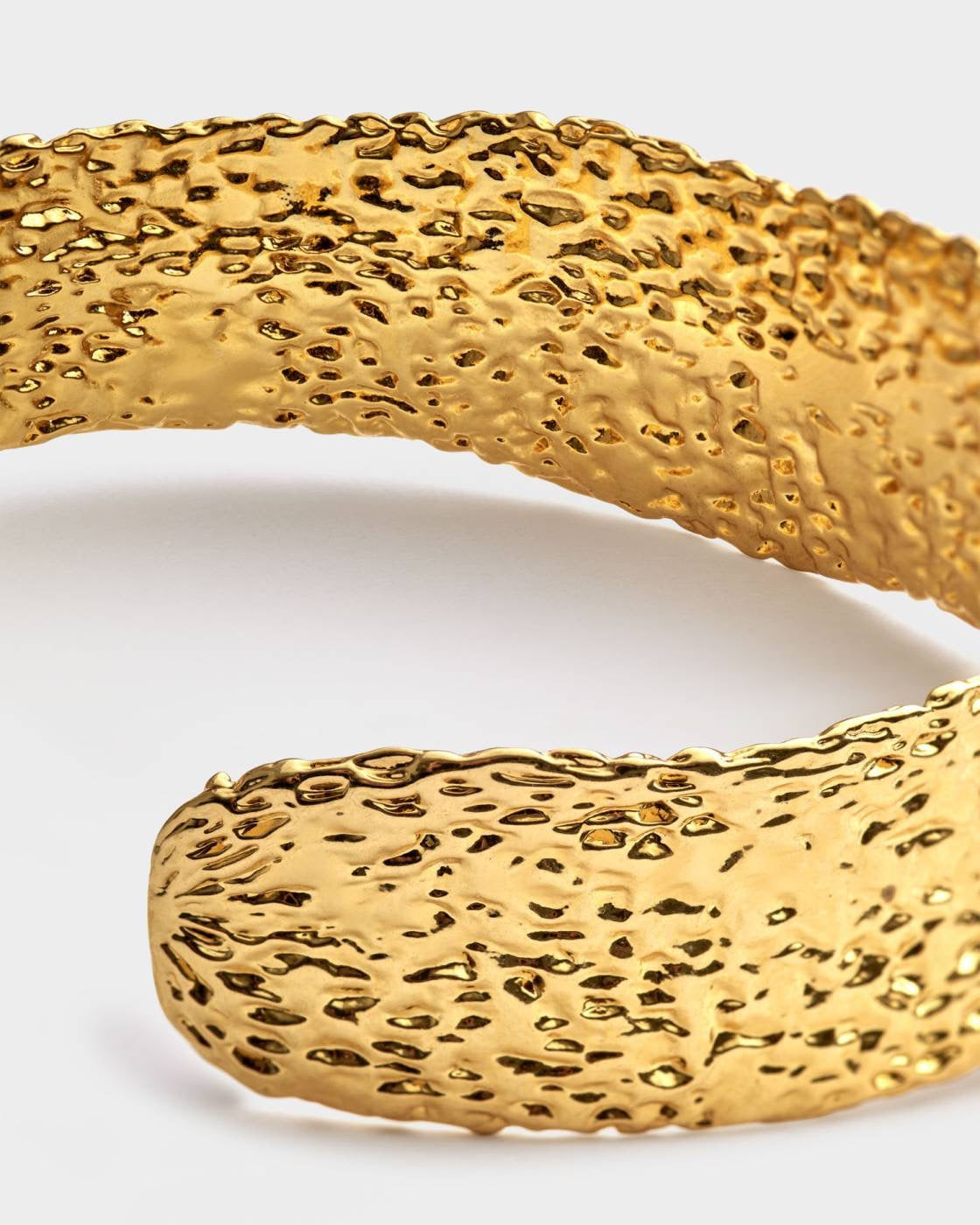 Katie Loxton Waterproof Jewellery - Luxe Lock - Gold Textured Statement Bangle Bracelet