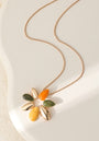 Gracee Jewellery - Enamel Autumn Golden Starburst Pendant Necklace - Gold