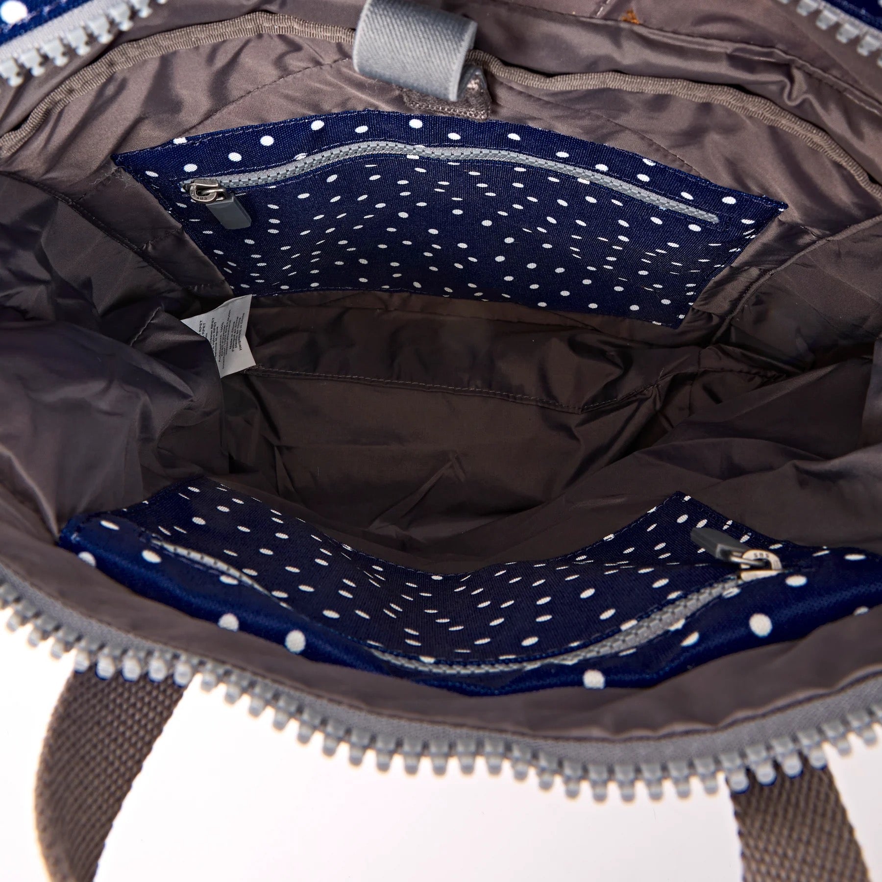 Roka Canfield B Backpack-Recycled Canvas - SMALL - Polka Dot Navy