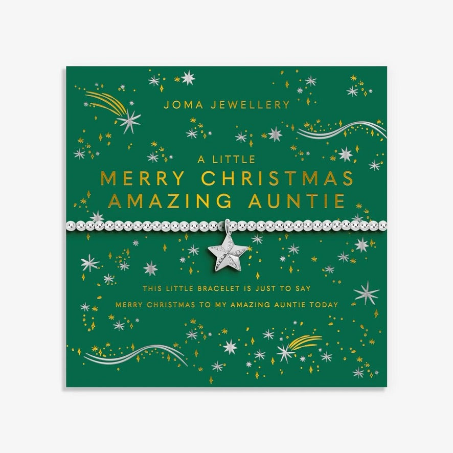 Joma Jewellery - A Little Merry Christmas Amazing Auntie - Silver Plated Bracelet