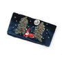 POM - Navy Velvet - Woodland Deer - Embroidered Jewellery Roll
