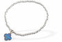Byzantium - Paua Shell Clover Charm- Beaded Bracelet - Silver