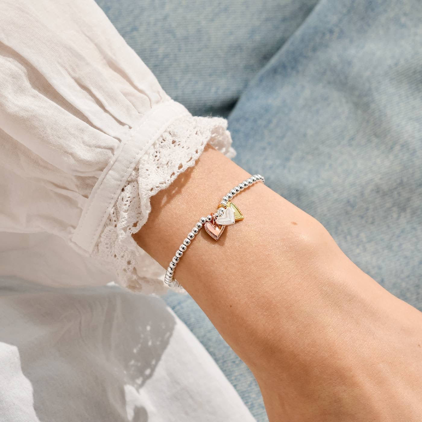 Joma Jewellery - Charmed Moments - A Little 'New Chapter' - Three Tone Charm Bracelet