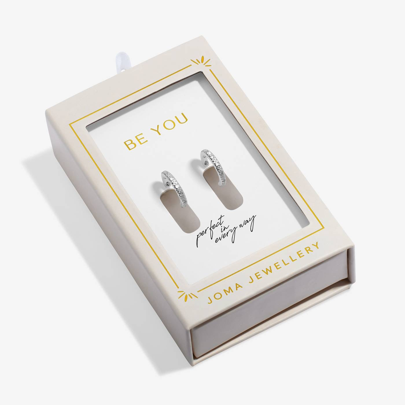 Joma Jewellery Moments to Shine - Be You - Silver Plated Boxed Pave Hoop Earrings