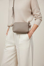 David Jones - (NVCM7335-3) Slim Rectangle Double Zip Crossbody Bag - Fungi
