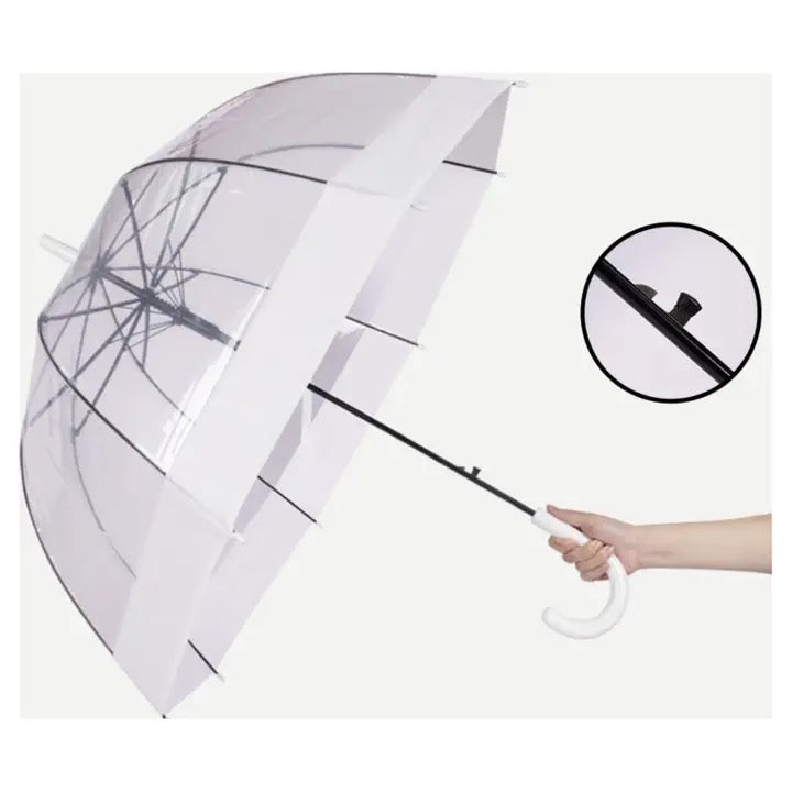 White/Clear - Ladies See Through Dome Large Umbrella