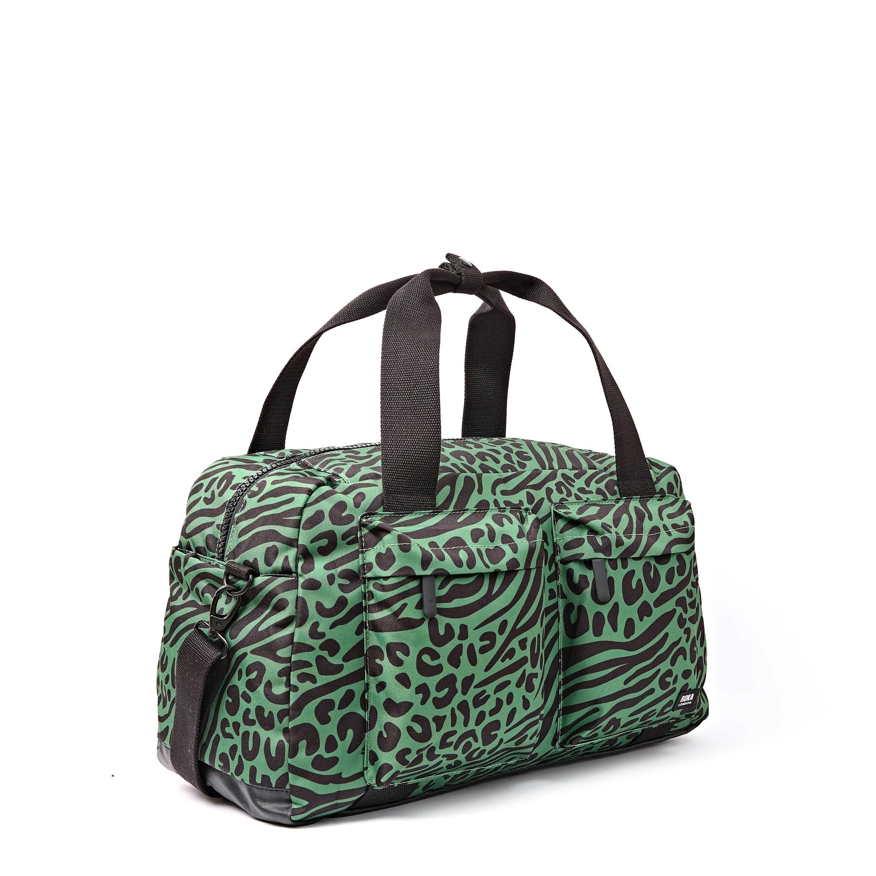 Roka Gatwick Carry-On Duffle Overnight/Travel Bag -Sustainable Canvas - Mixed Animal Artichoke
