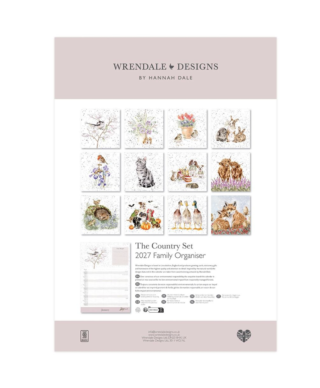 The Country Set - Family Calendar 2027 - Wrendale Designs