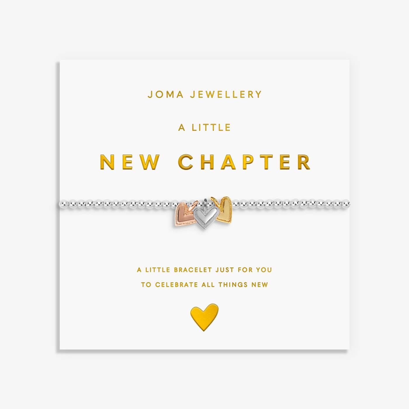Joma Jewellery - Charmed Moments - A Little 'New Chapter' - Three Tone Charm Bracelet