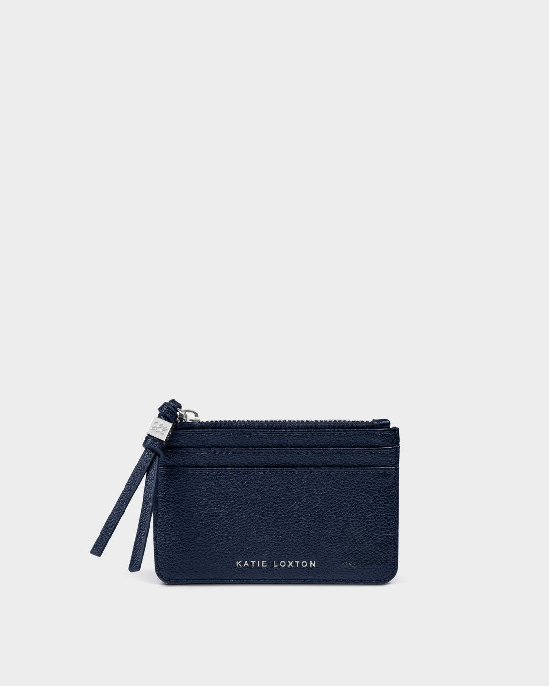 Katie Loxton - Lottie - Coin &amp; Card Holder - Navy Blue (Silver Fittings)