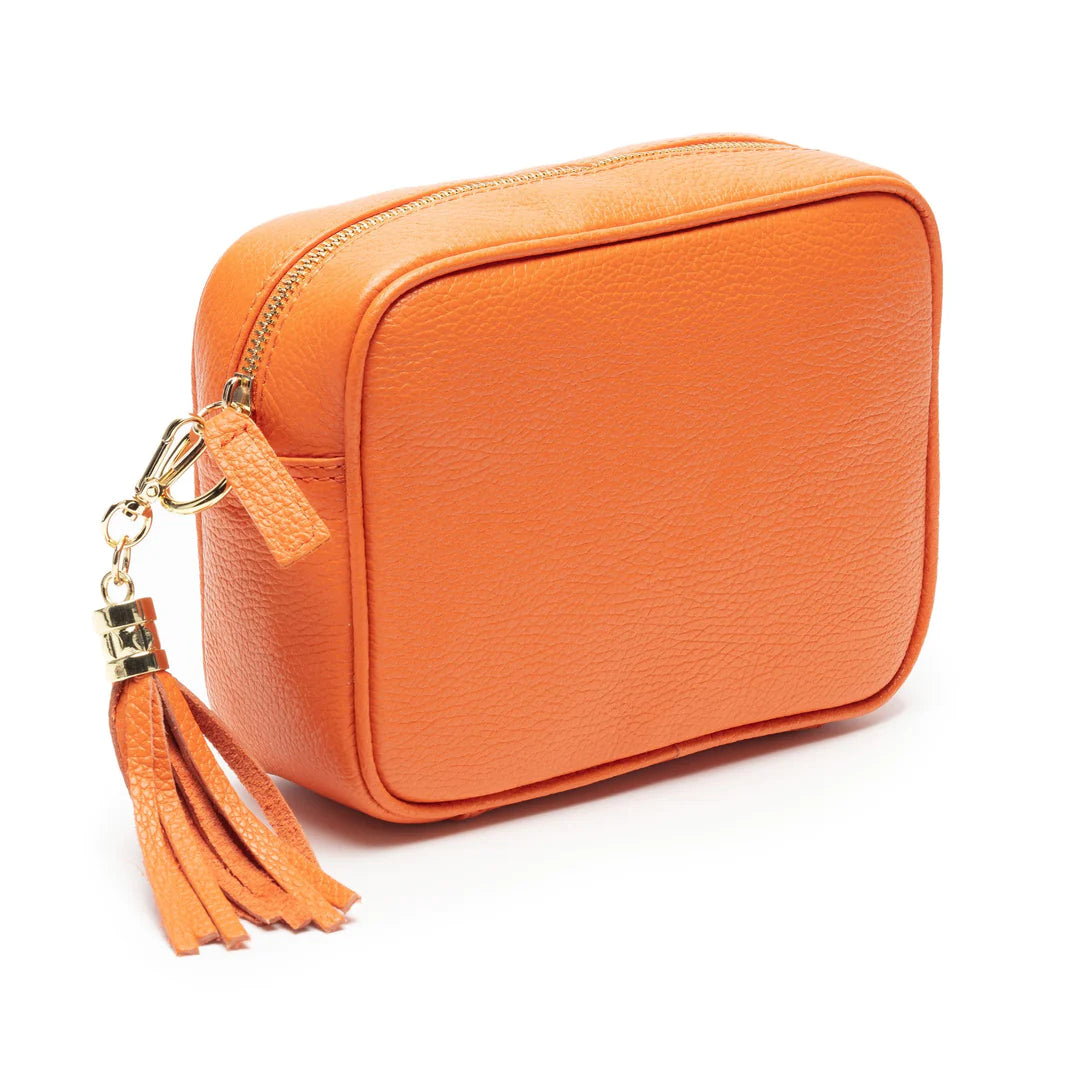 Elie Beaumont Designer Leather Crossbody Bag - Orange (GOLD Fittings)