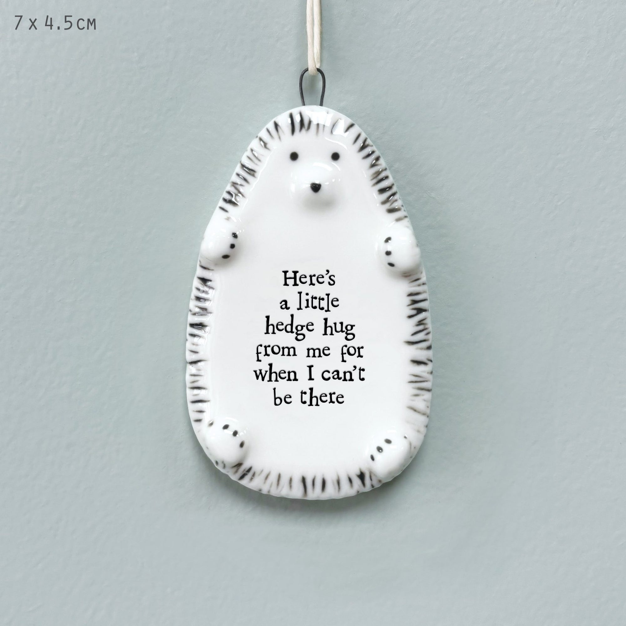 East of India Hedgehog Hanging Decoration - Furry Friends Here’s a little hedge hug