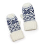 POM - Erica - Navy/Cream - Scandi Starflower Knitted Cosy Mittens