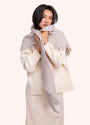 Powder - Emily - Knitted Large Triangular Scarf with Tassels - Cream