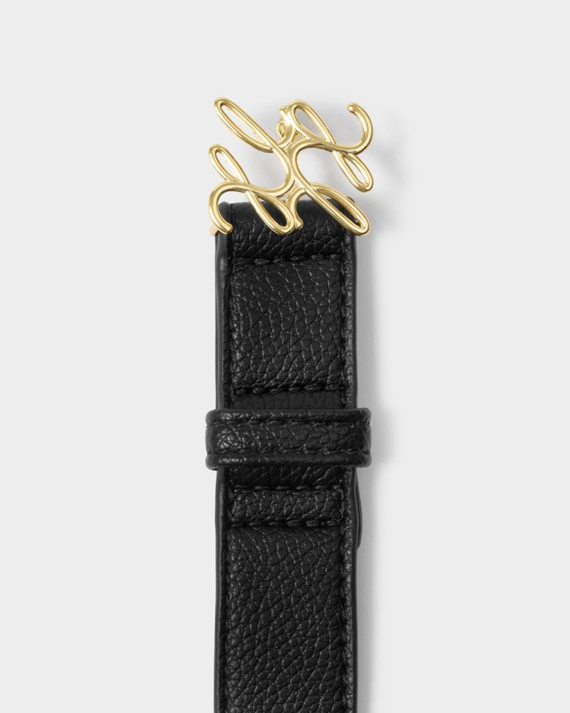Katie Loxton -Signature Logo Belt - Black/Gold