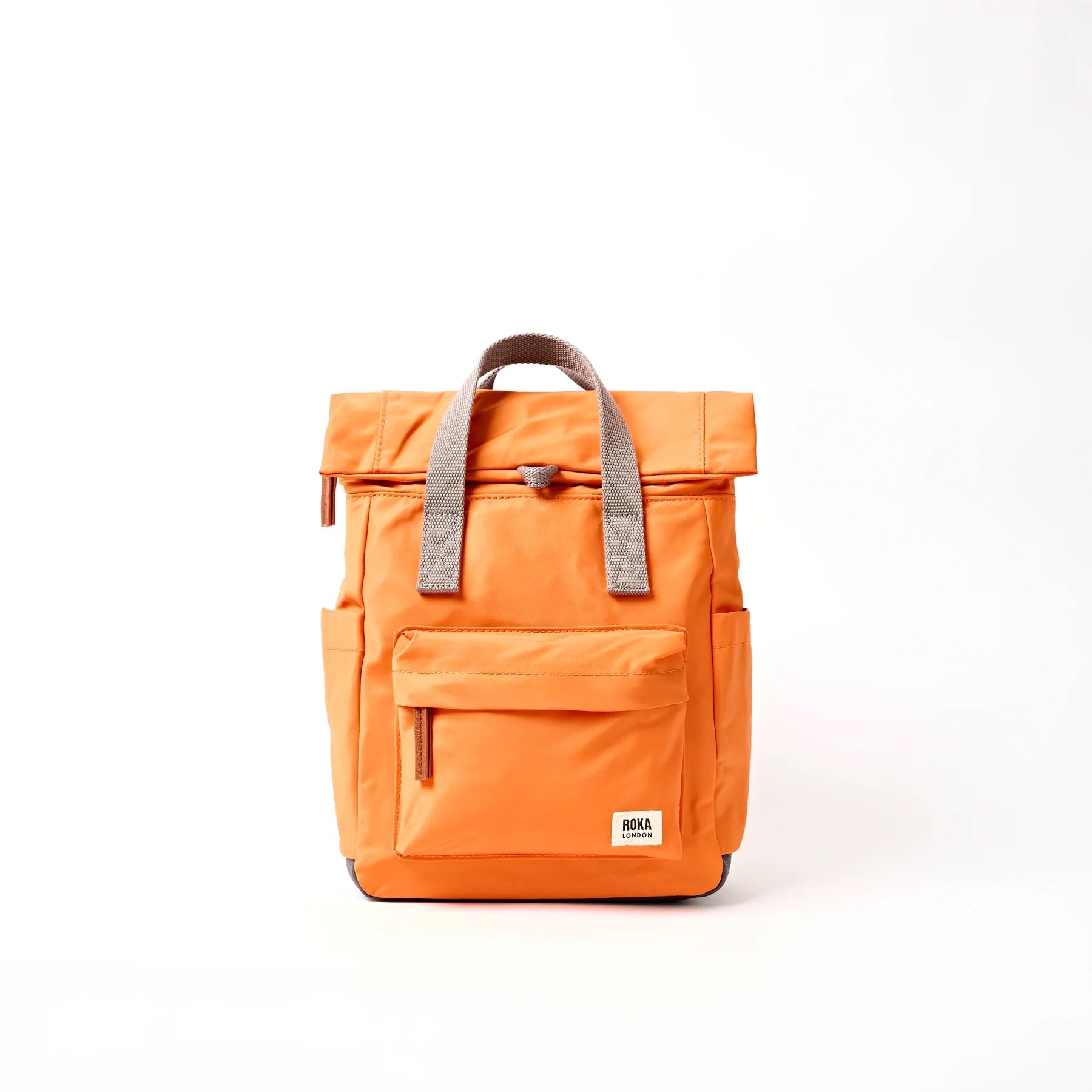 Roka Canfield Roll Top- Recycled Nylon - Small Backpack - Jaffa Orange