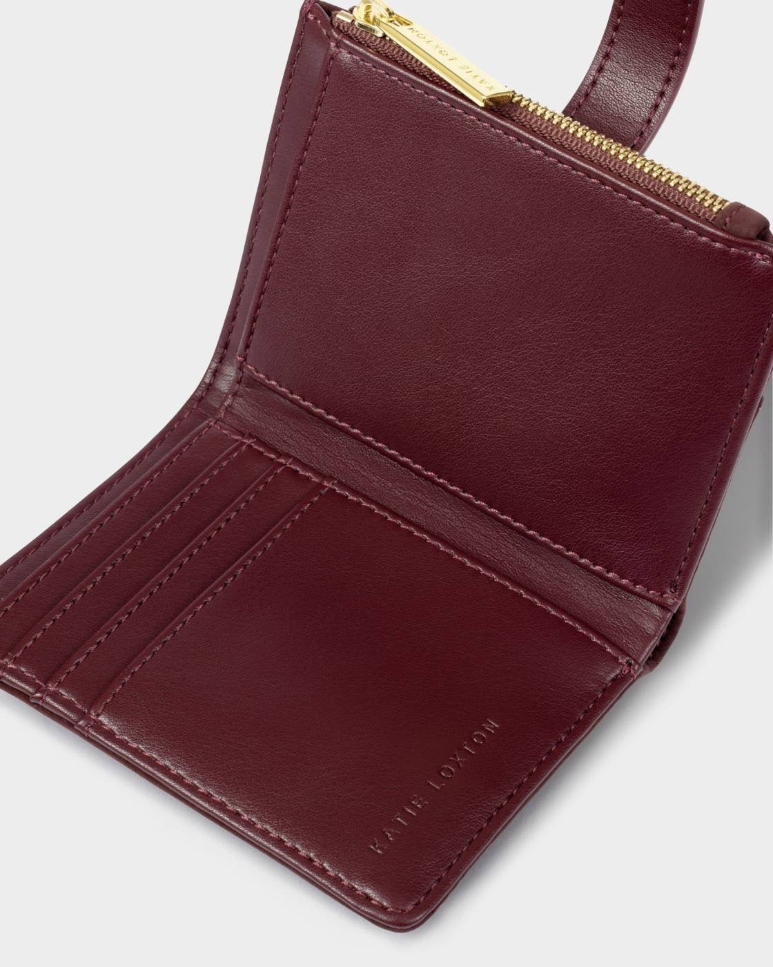 Katie Loxton - Orin - Twist Lock Compact Purse - Cherry Suedette