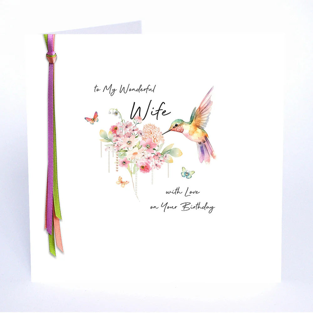 Five Dollar Shake - to My Wonderful Wife - Flowers &amp; Birds - Birthday Card
