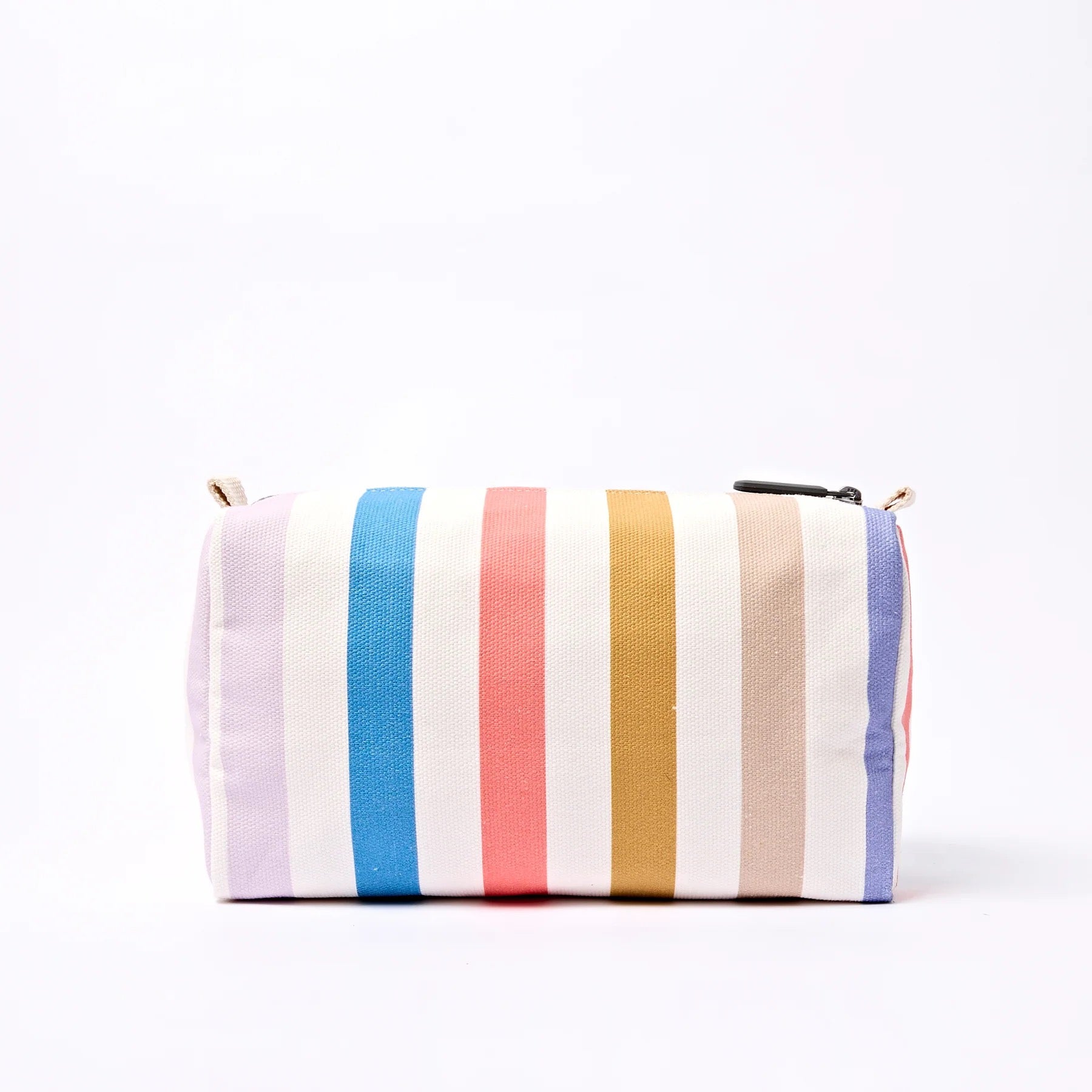 Roka Mayfair Small Wash Bag -Cotton Canvas - Pastel Multi Stripe