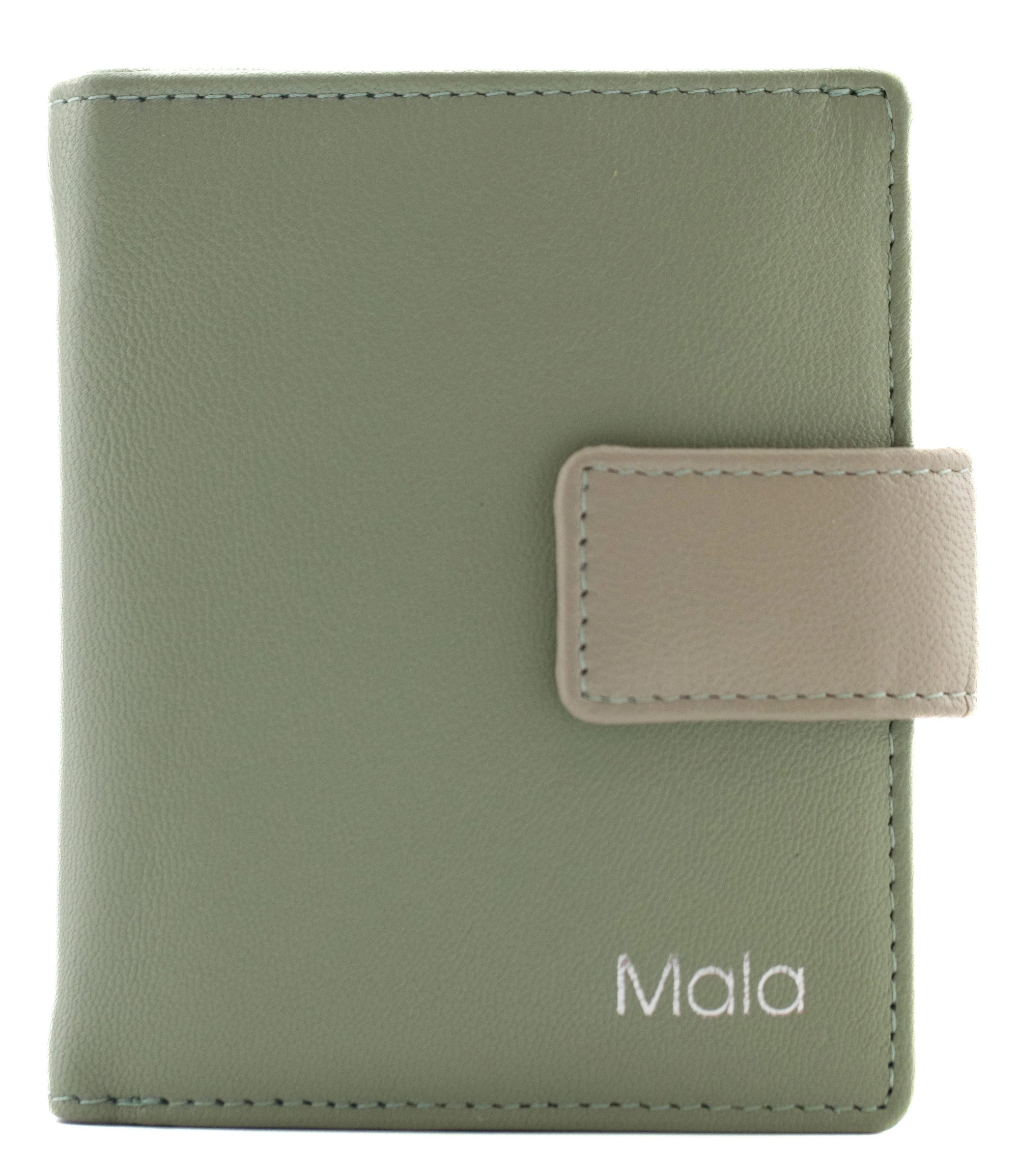 Mala Leather Kora Tab Medium Leather Tri-Fold Small Purse (3702 45) - Green