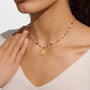 Joma Jewellery - Loved By You - Red & Pink Gemstone Full Beaded Necklace - Gold Plating