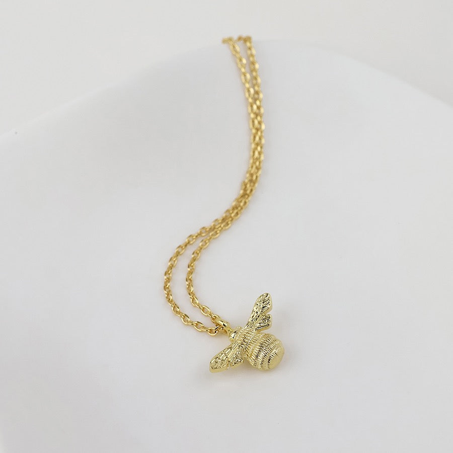 POM Honey Bee Pendant Necklace - Gold