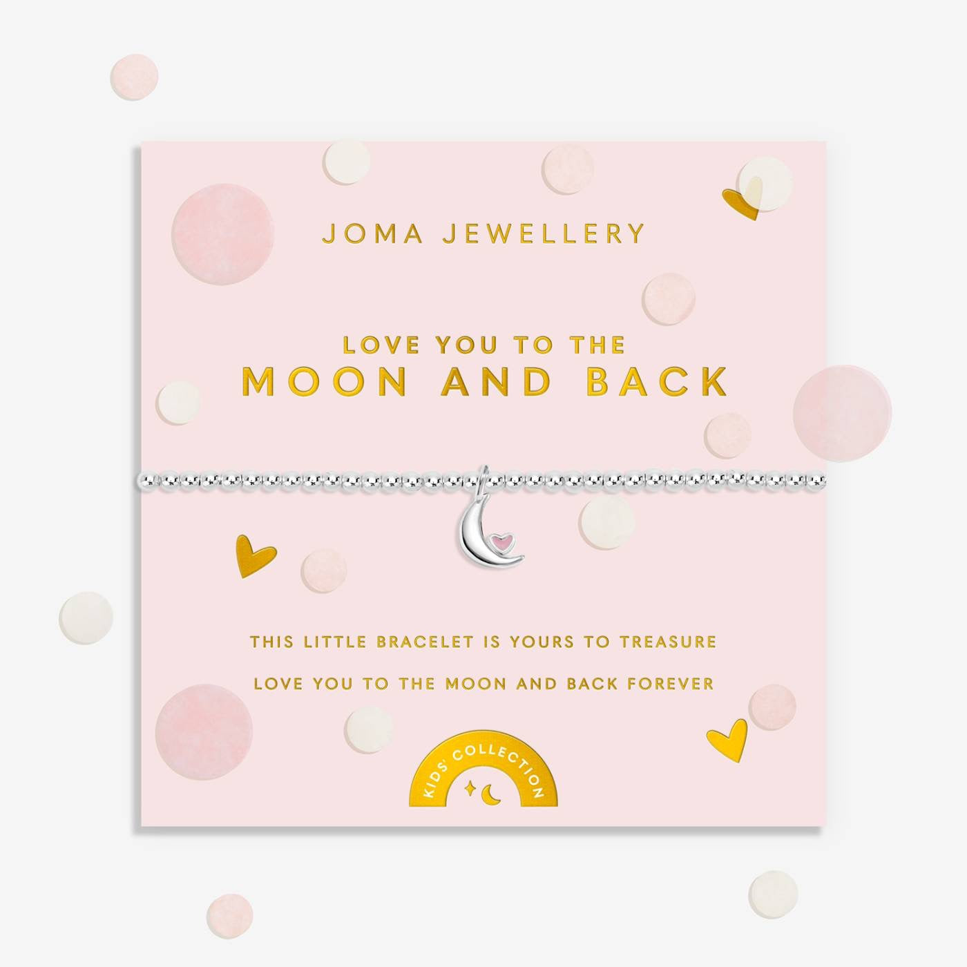 Joma Jewellery KIDS Confetti - Love You to the Moon &amp; Back -  Silver Stretch Bracelet