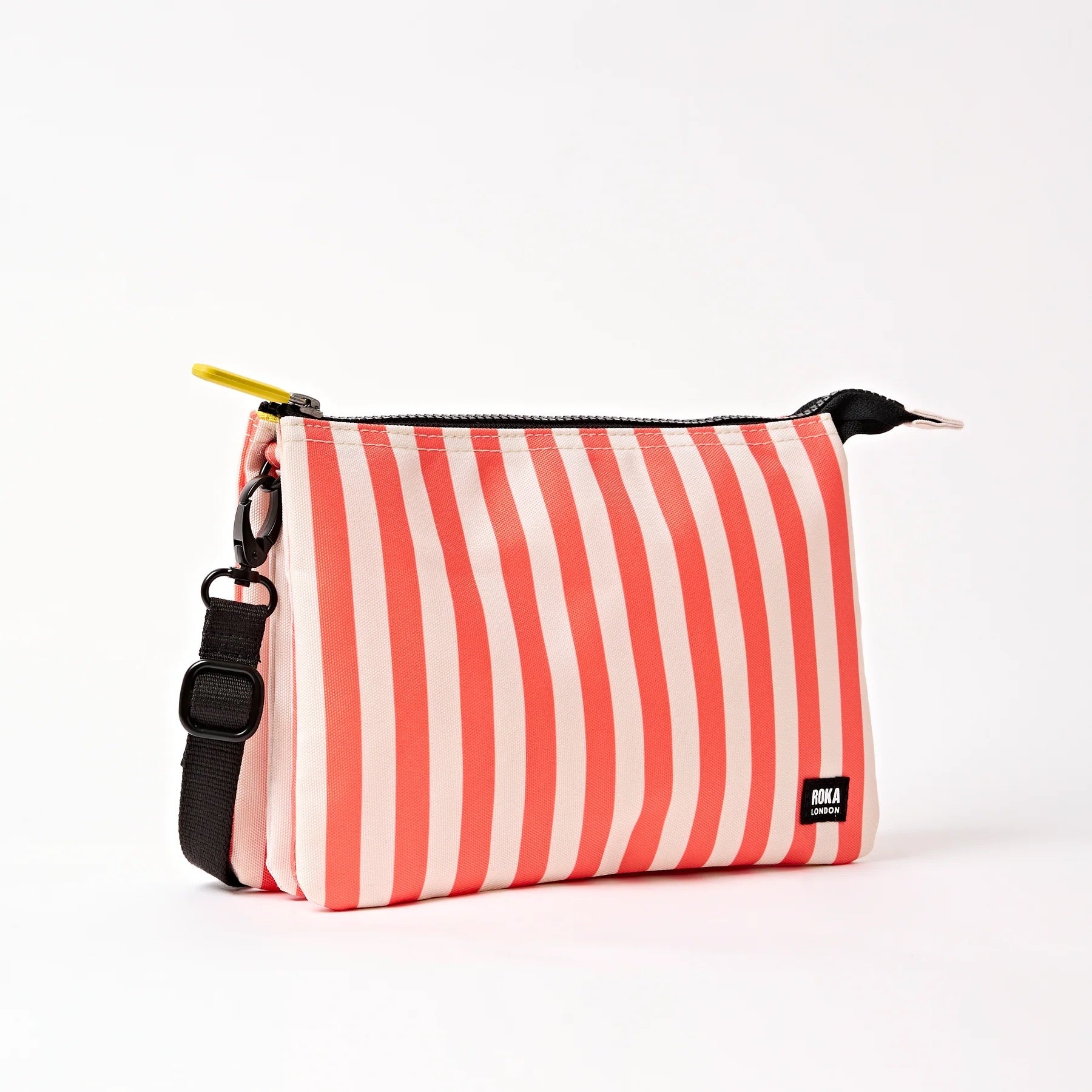Roka Carnaby XL Crossbody-Recycled Canvas - Coral Stripe