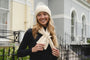 Park Lane - Cable Knit Crossover Pull Through Knitted Scarf -Linen