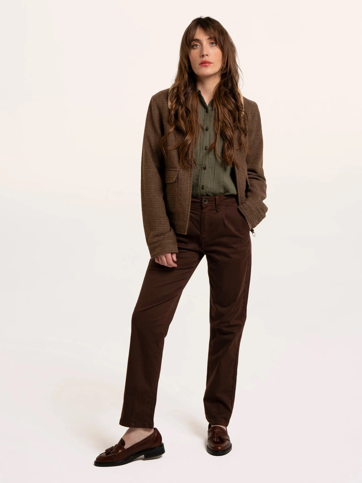 Brakeburn - Blake -  Straight Leg Trousers - Chocolate Brown