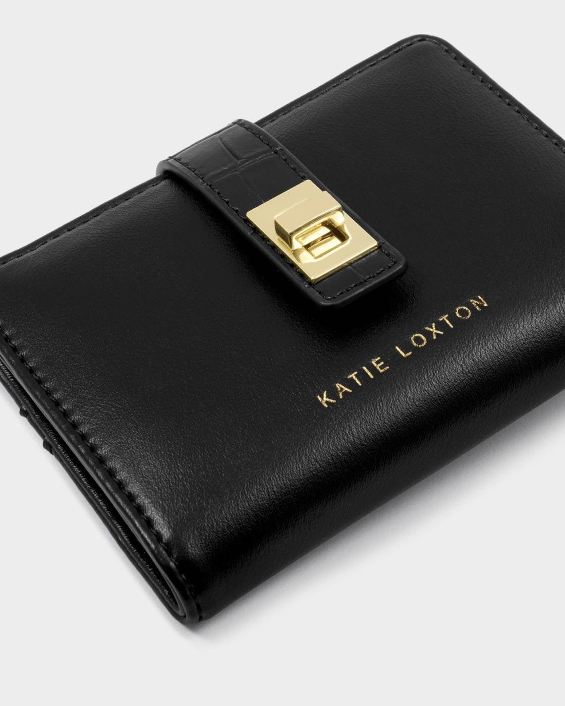 Katie Loxton - Orin - Twist Lock Compact Purse - Black Croc