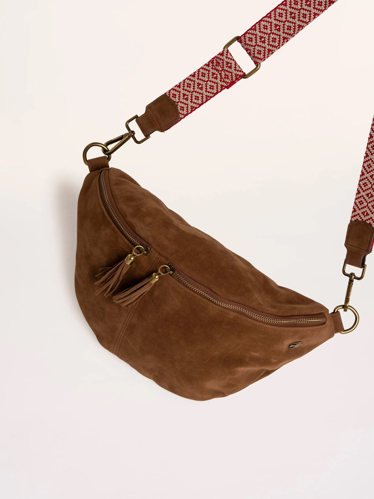 Brakeburn - Florence - Faux Suede Medium Sling/Crossbody Bag - Tan Brown