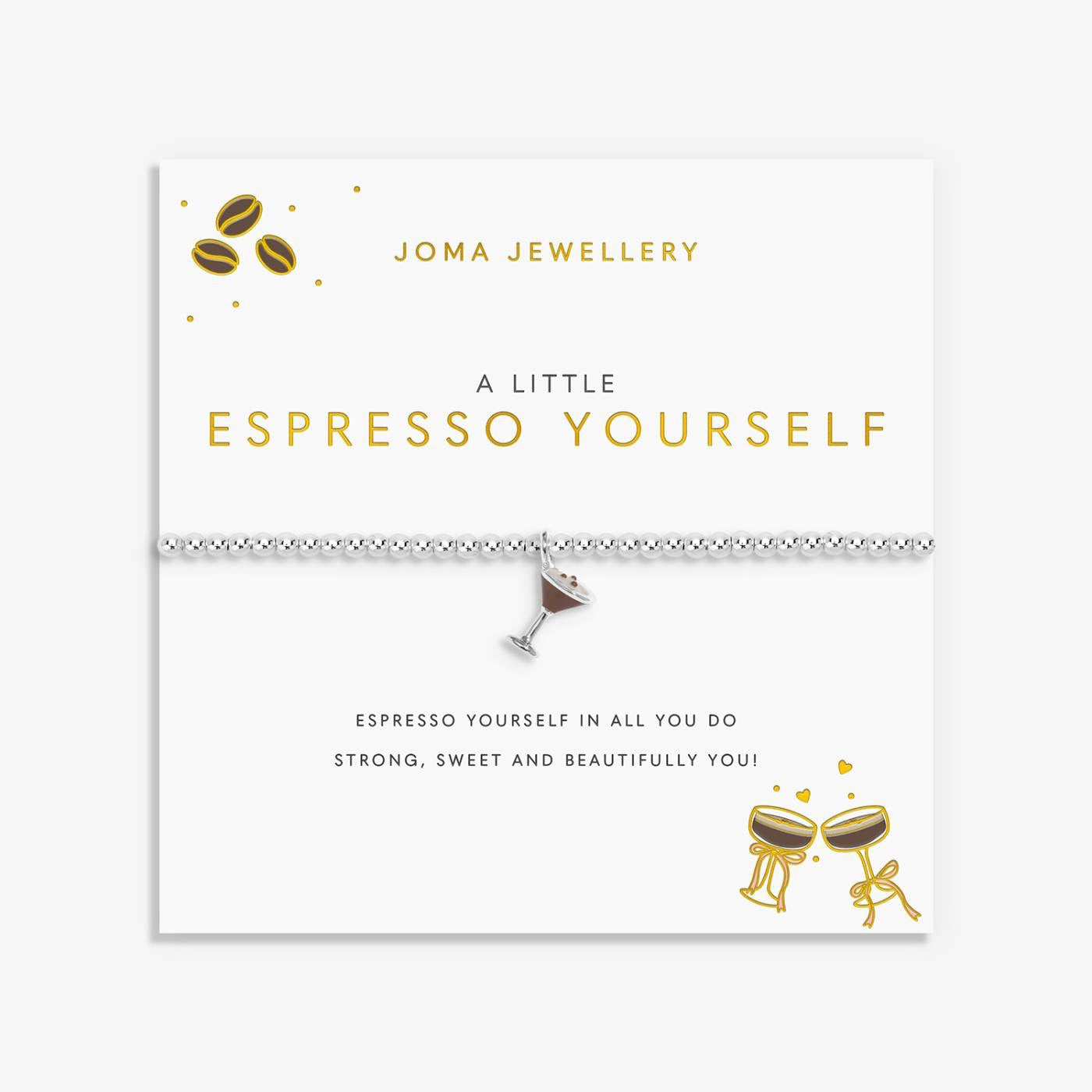 Joma Jewellery A Little Vibes - A Little Espresso Yourself - Silver Plated Bracelet
