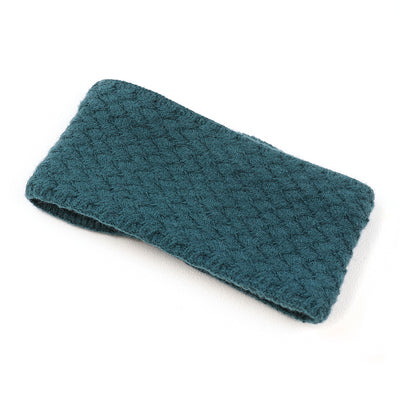 POM Teal Blue Basket Weave Knitted Cosy Headband