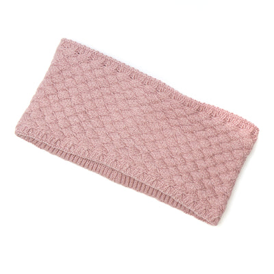 POM Dusky Pink Basket Weave Knitted Cosy Headband