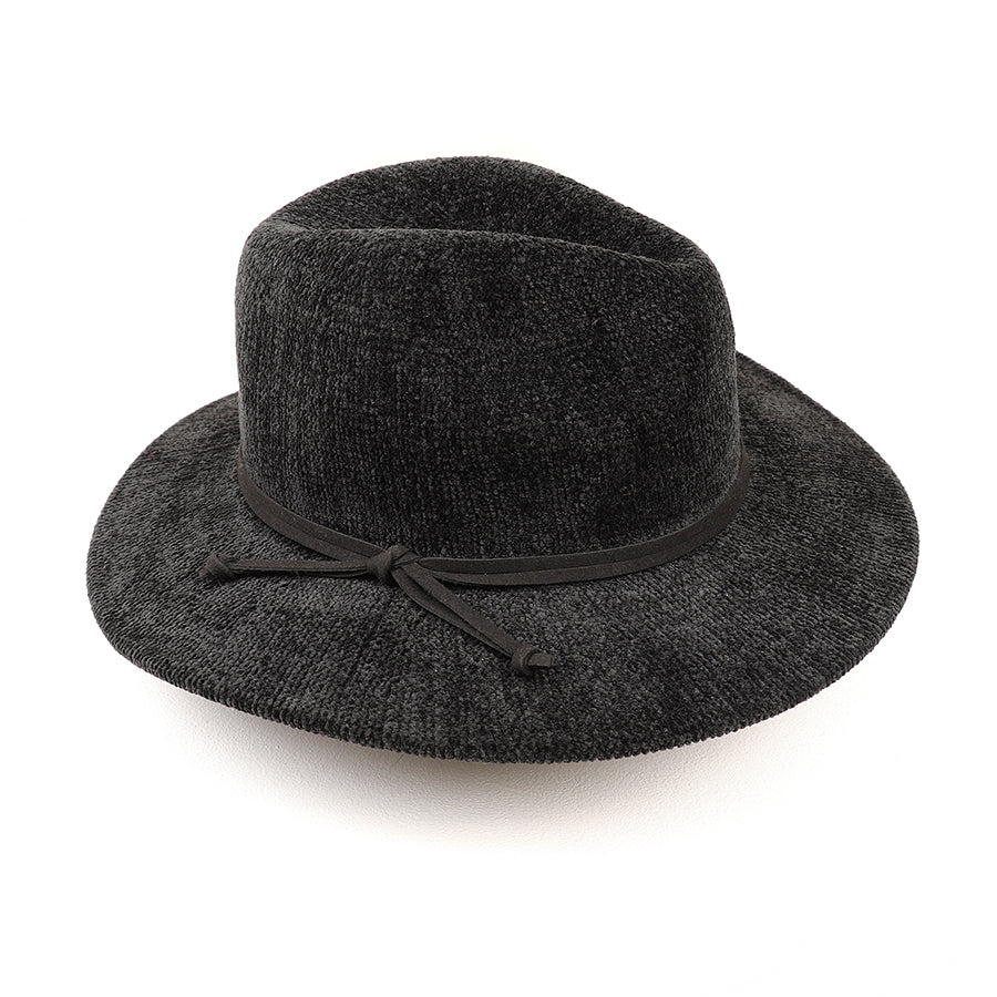 POM Black Chenille Winter Fedora Hat