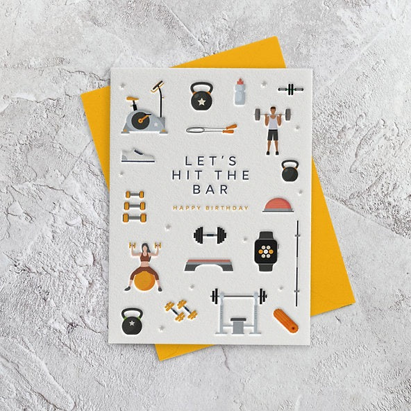 Heyyy - Lets Hit The Bar -Gym - Birthday Card