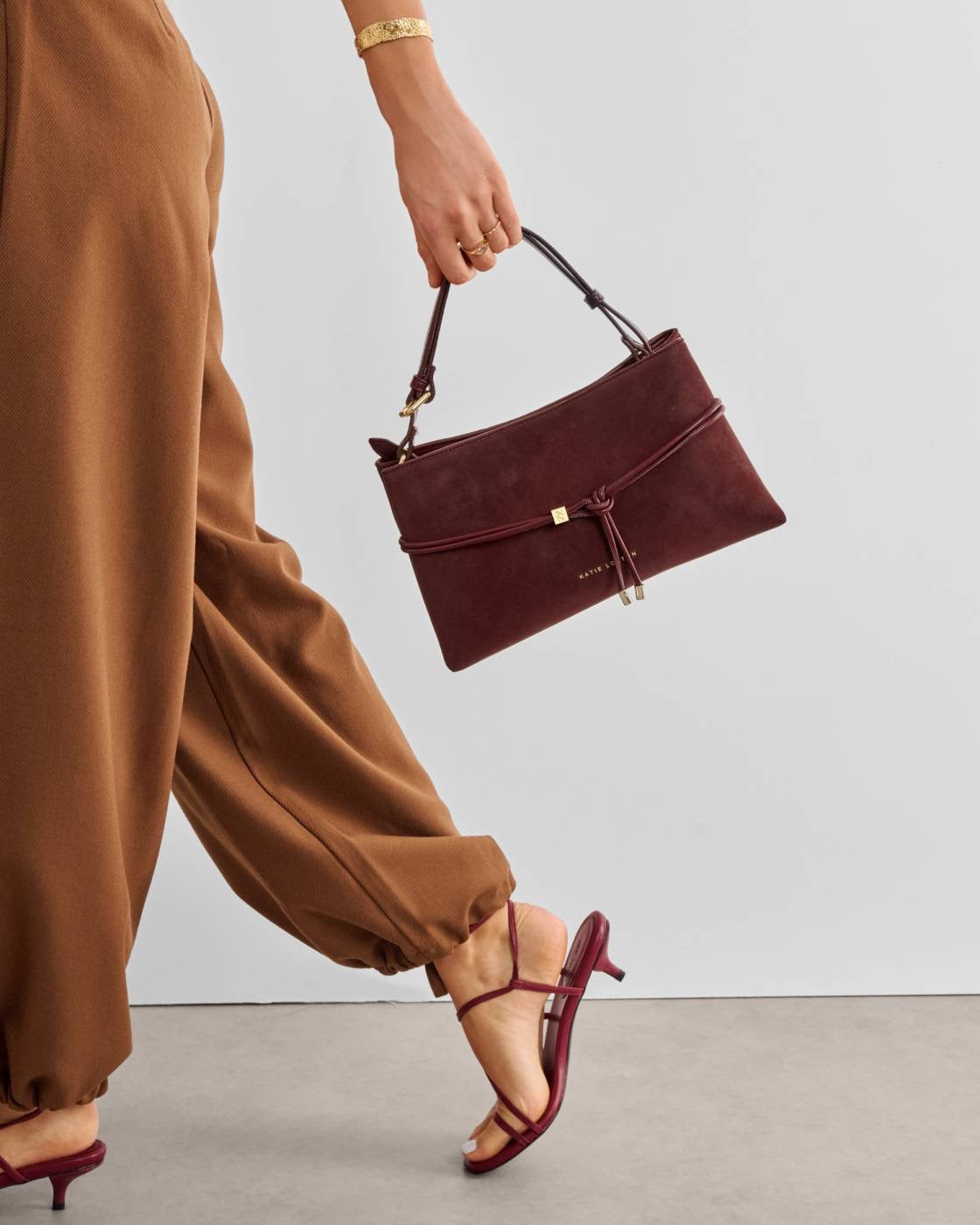 Katie Loxton - Lori -Small Crossbody Handbag - Cherry Suedette