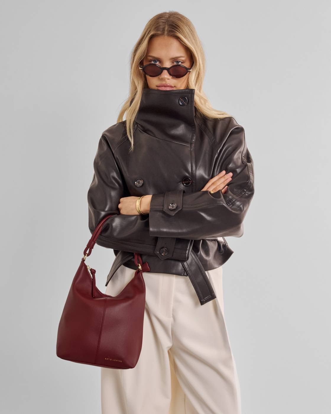 Katie Loxton - Hallie Satchel Handbag - Cherry