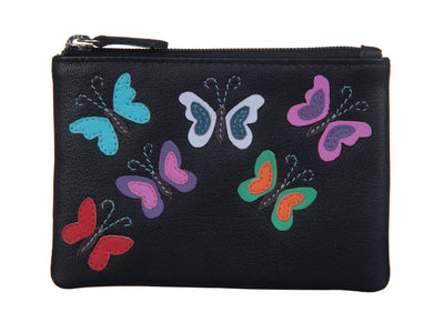 Mala Leather Juno Butterfly Coin Purse (4284 93) Black