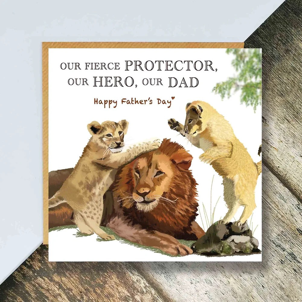 Flying Teaspoons Lion Our Protector & Hero Fathers Day Card