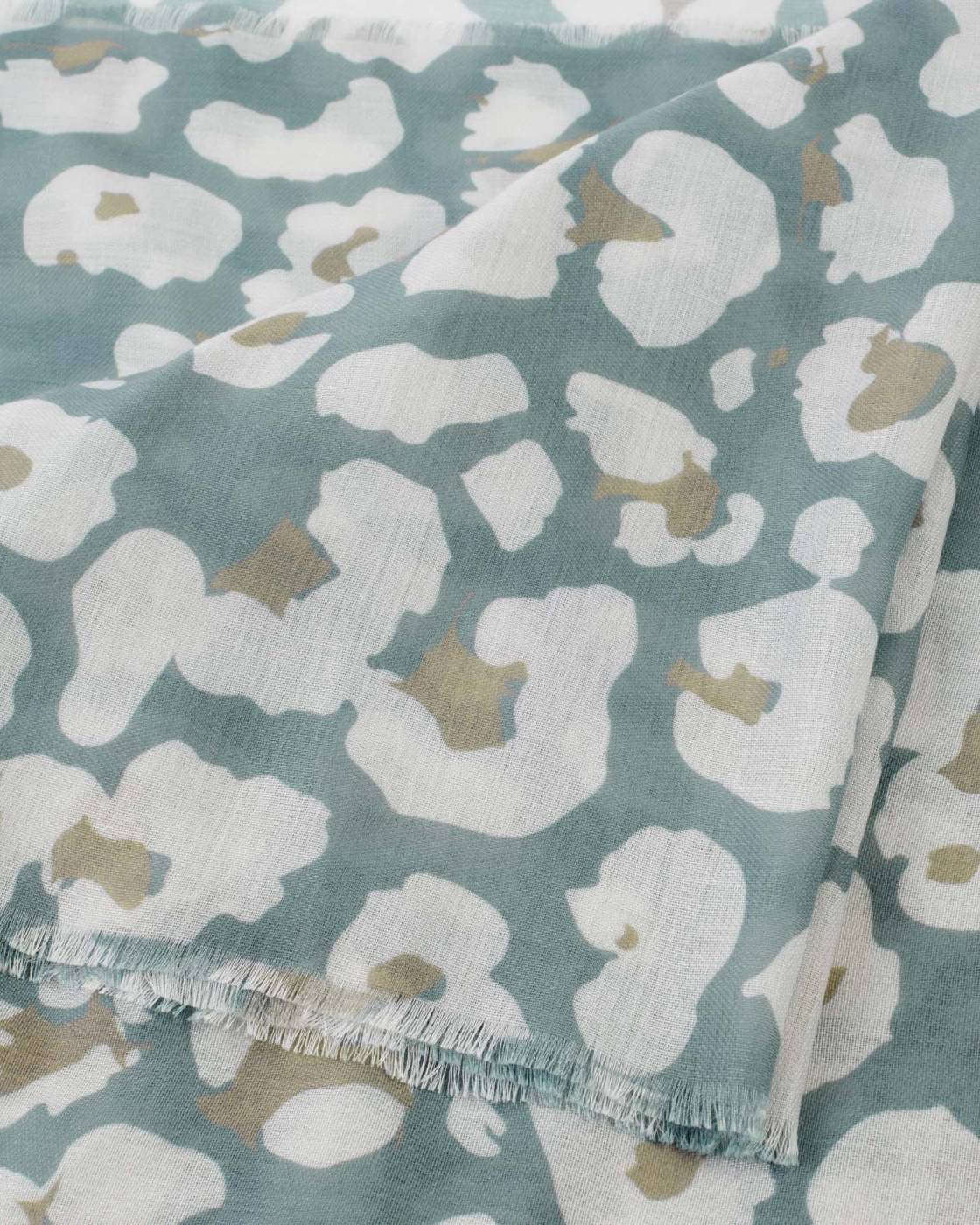 Katie Loxton Printed Scarf - Abstract Floral -Grey/Taupe/Off White