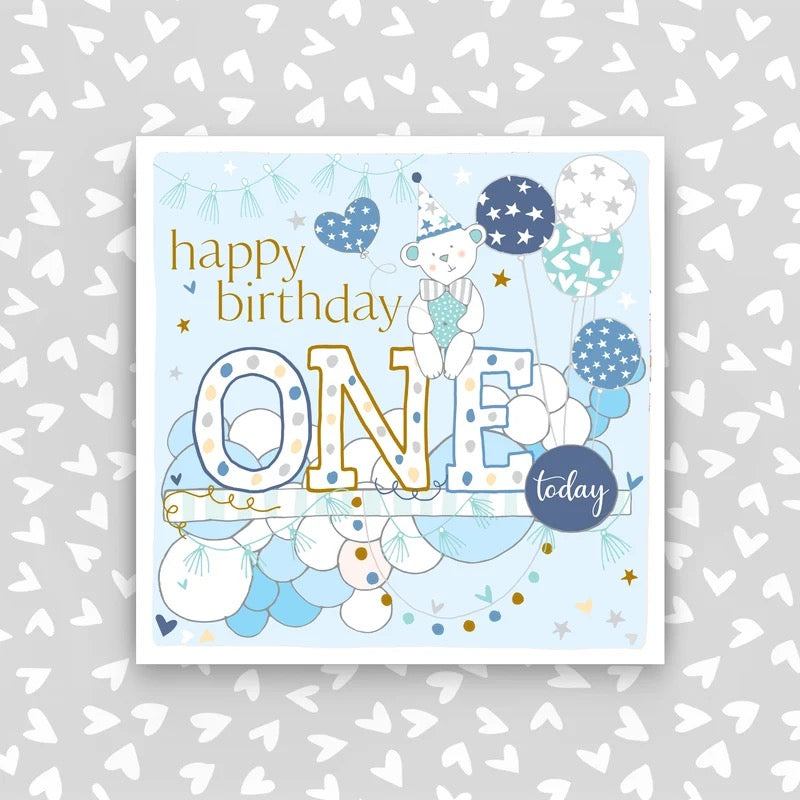 Molly Mae Teddy Happy Birthday ONE Today Card