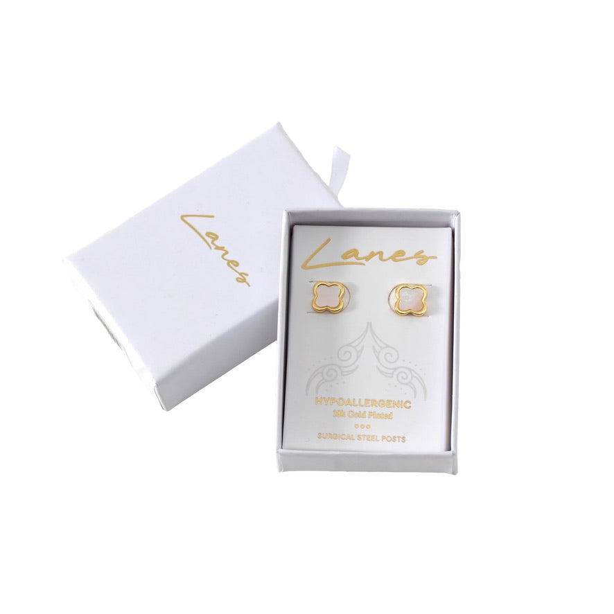 Lanes - Open Hearts - Boxed Stud Earrings - Silver