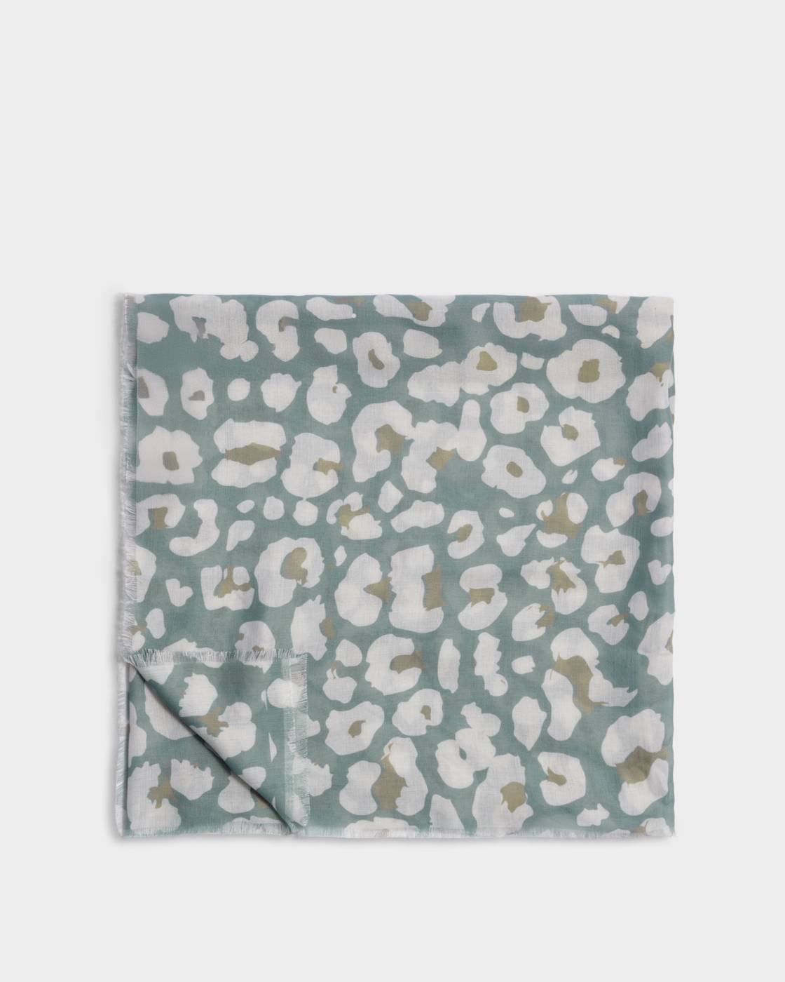 Katie Loxton Printed Scarf - Abstract Floral -Grey/Taupe/Off White