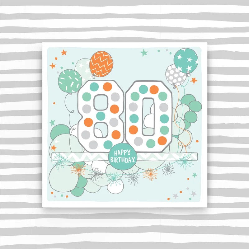 80 - Stars And Balloons Birthday Card - Molly Mae